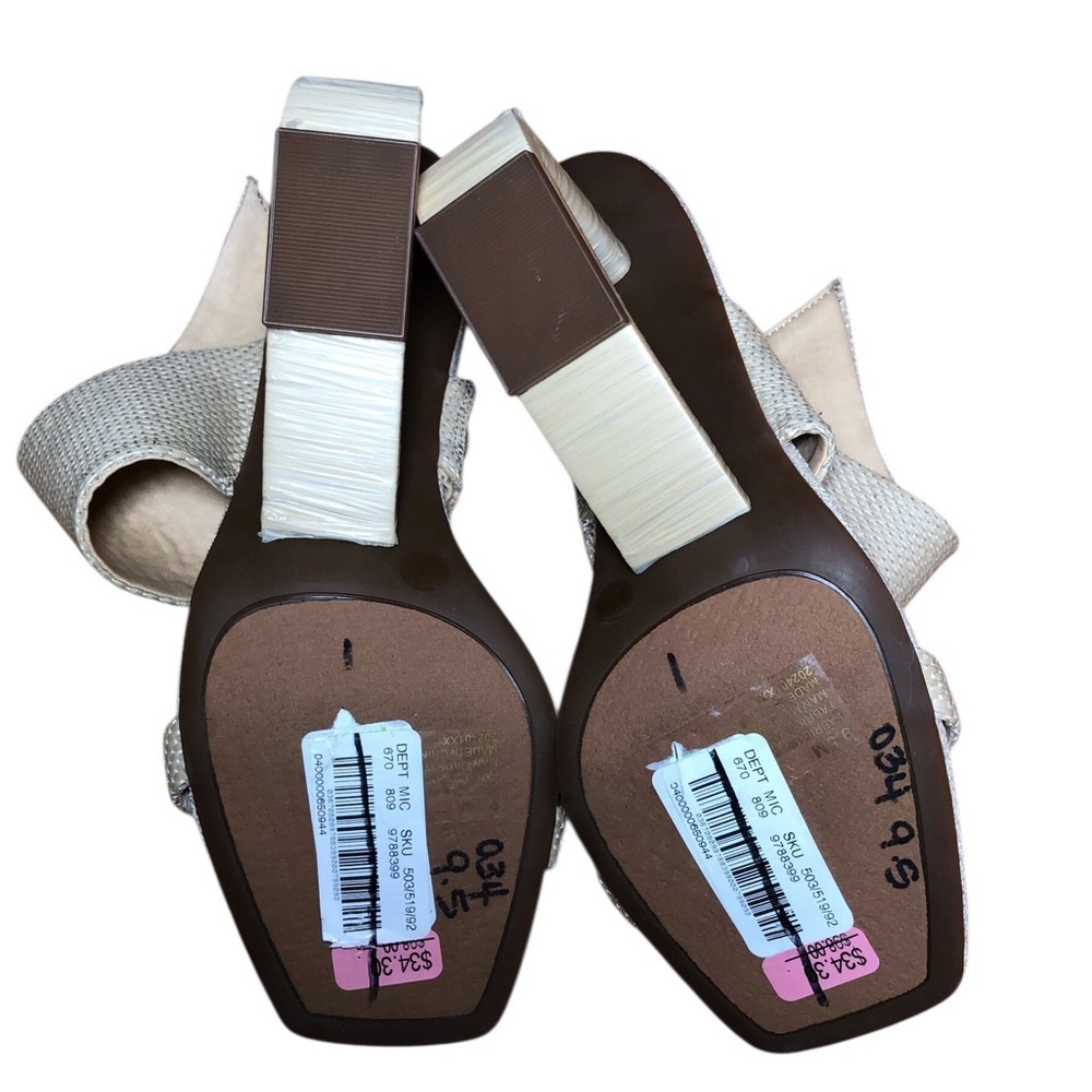 Gianni Bini Plumlee Asymmetrical Raffia Architectural Wedge Sandals 9.5 - Picture 3 of 7